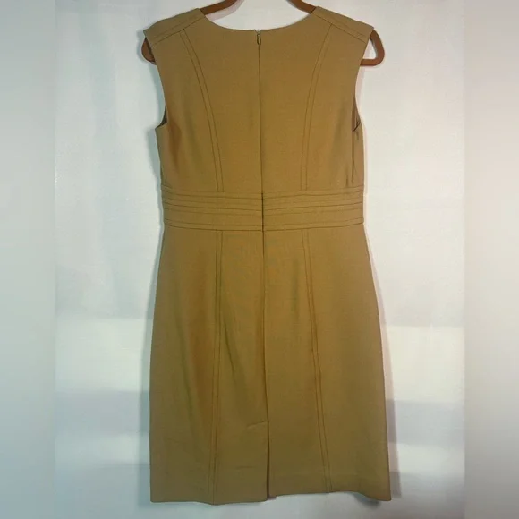 LOFT Tan V-Neck Midi Dress - Picture 2 of 6